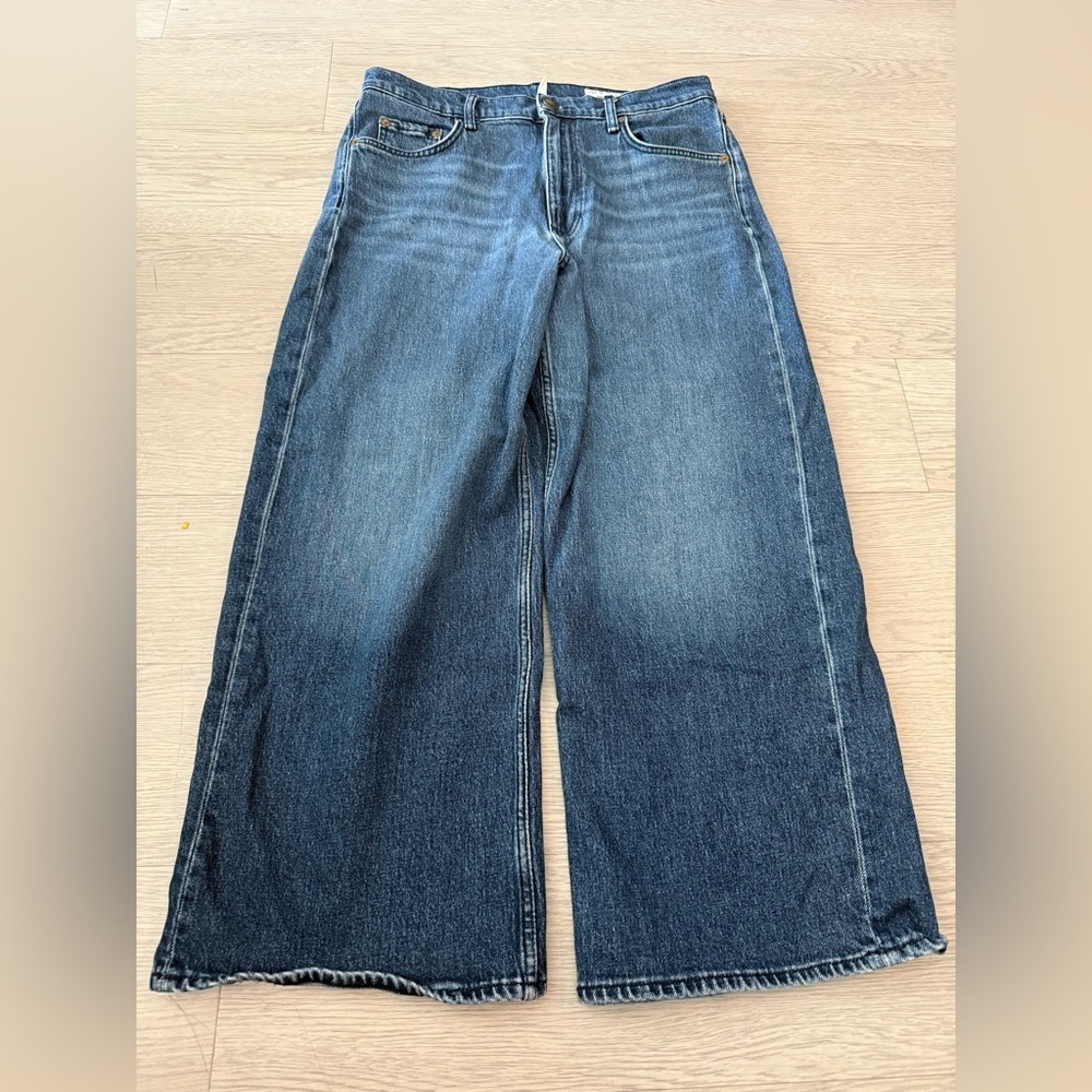 rag & bone andi mid rise crop wide leg jeans size 31
